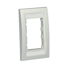 Marco de Placa Frontal Ejecutiva, Para Dos Insertos de 1/2 o Tres Insertos de 1/3, Color Blanco Mate