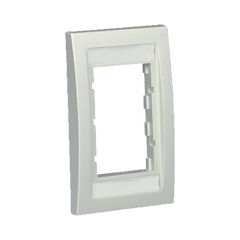 Marco de Placa Frontal Ejecutiva, Para dos Insertos de 1/2 o tres Insertos de 1/3, Color Blanco Mate