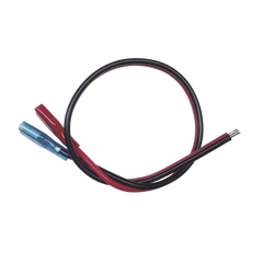 Cables en paquete dual / cable rojo y negro / 30 cm / terminal F1 en un extremo / puntas libres en el otro / Conexión a baterías de respaldo.