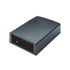 Caja de Montaje en Superficie, con Accesorio para Resguardo de Fibra Óptica, para 12 Módulos Mini-Com, Color Negro