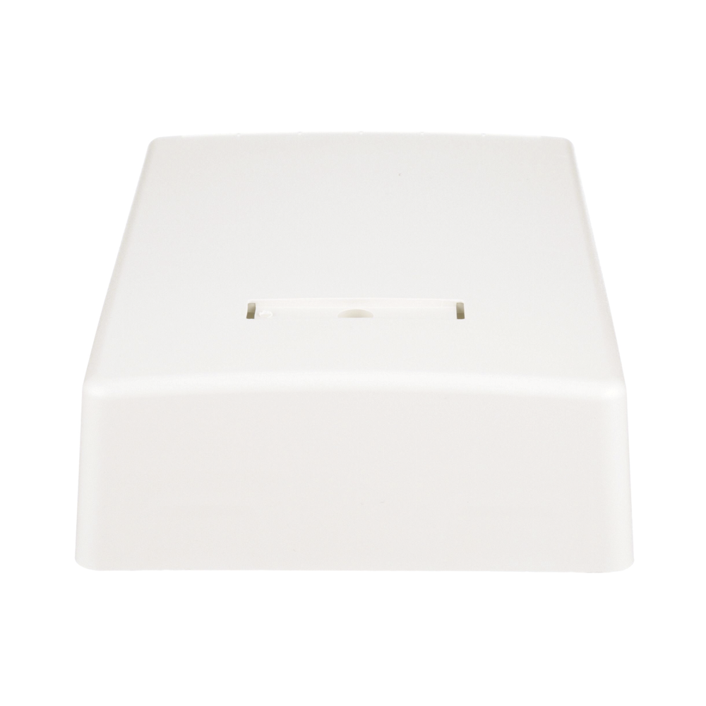 Caja de Montaje en Superficie, con Accesorio para Resguardo de Fibra Óptica, para 12 Módulos Mini-Com, Color Blanco Mate