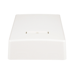 Caja de Montaje en Superficie, Con Accesorio para Resguardo de Fibra Óptica, Para 12 Módulos Mini-Com, Color Blanco Mate