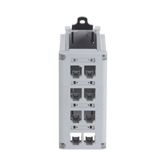 Panel de Parcheo Modular para Cobre, de Instalación en Riel DIN Estándar de 35 mm (1.38 pulgadas), 8 Puertos Mini-Com, Color Gris