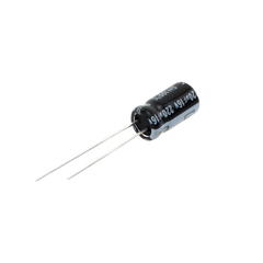 Capacitor Electrolítico en Aluminio, Radial de 220 µFd, 16 Vcc, 105 °C, 6.3 x 11 mm.