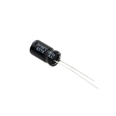 Capacitor Electrolítico en Aluminio, Radial de 220 µFd, 16 Vcc, 105 °C, 6.3 x 11 mm.