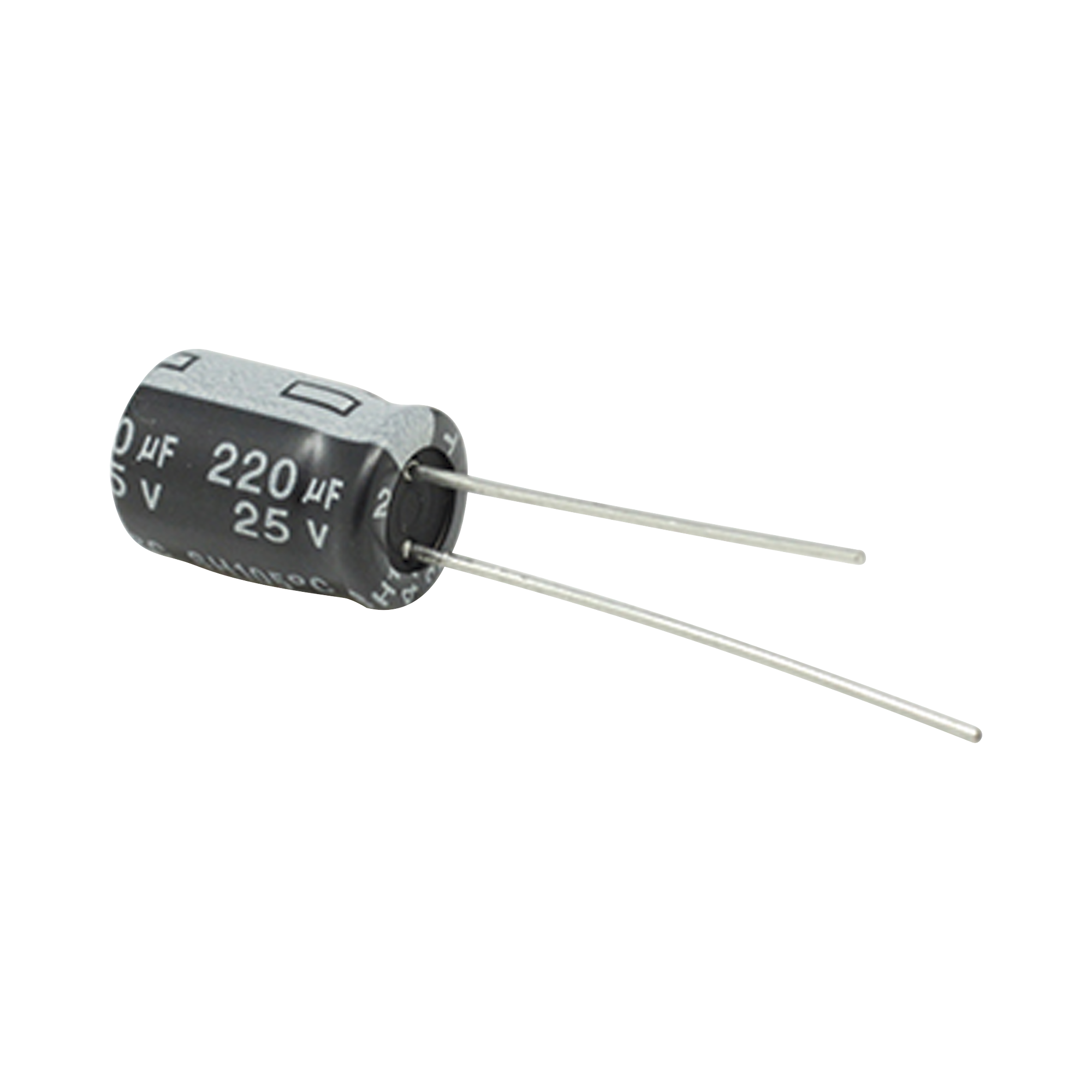 Capacitor Electrolítico de Aluminio, Radial de 220 µFd, 25 Vcc, 105 °C, 8 x 11 mm, .