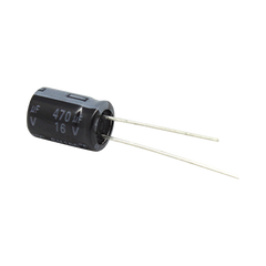 Capacitor Electrolítico de Aluminio, Radial de 470 µFd, 16 Vcc, 105 °C, 8.0 x 11 mm.