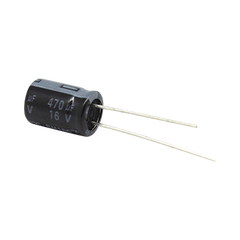 Capacitor Electrolítico de Aluminio, Radial de 470 µFd, 16 Vcc, 105 °C, 8.0 x 11 mm.