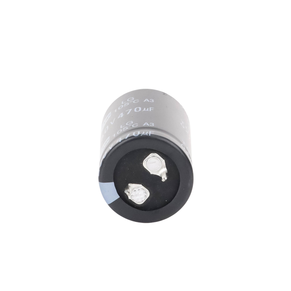 Capacitor Electrolítico de Aluminio, Radial de 470 µFd, 250 Vcc, 105 °C, 25 x 40 mm.