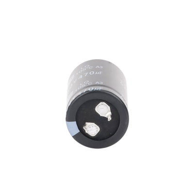 Capacitor Electrolítico de Aluminio, Radial de 470 µFd, 250 Vcc, 105 °C, 25 x 40 mm.