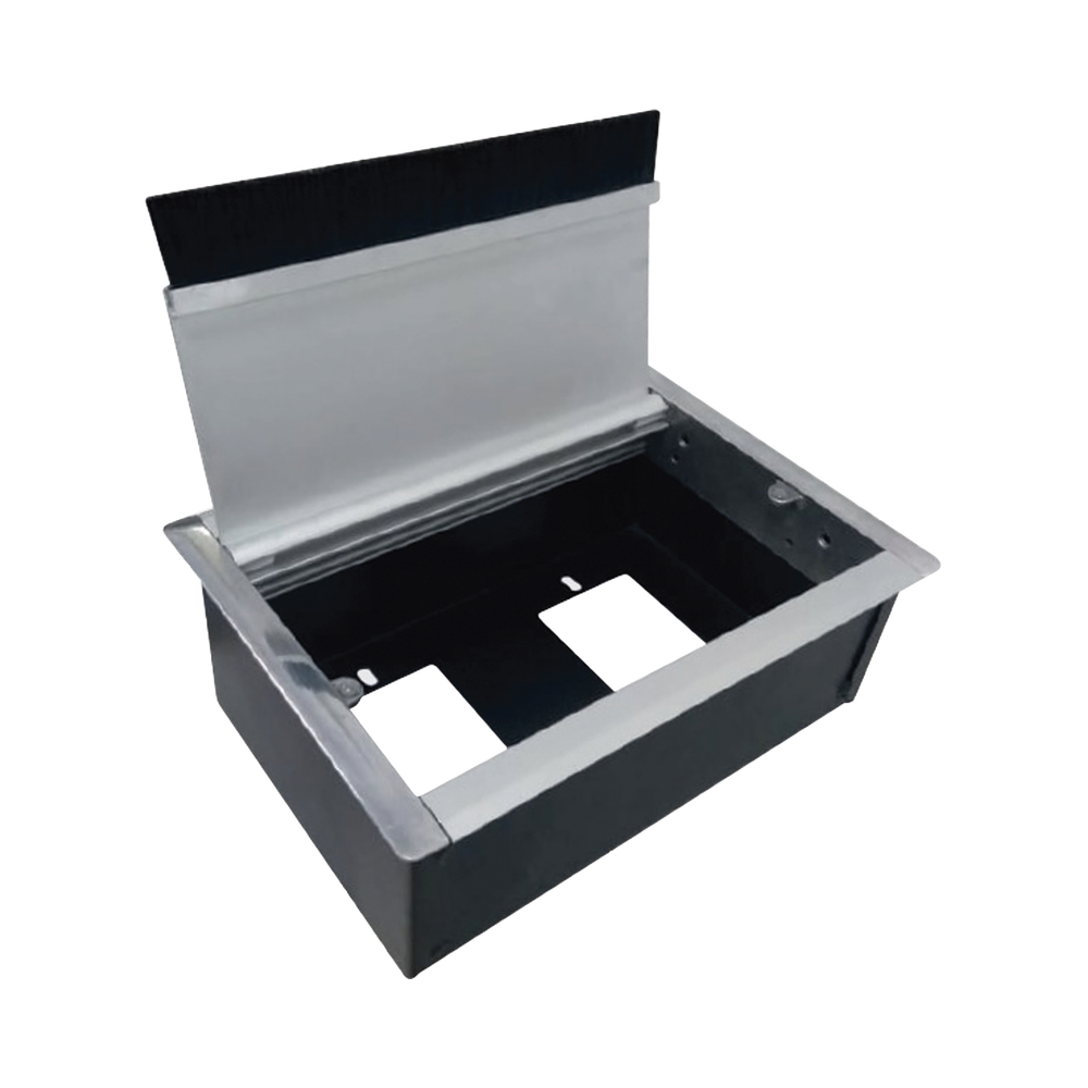 Caja Universal Vacía de 2 Módulos para Instalación en Escritorio (Voz, Datos, Video, Contactos Eléctricos), (No Incluye Accesorios)