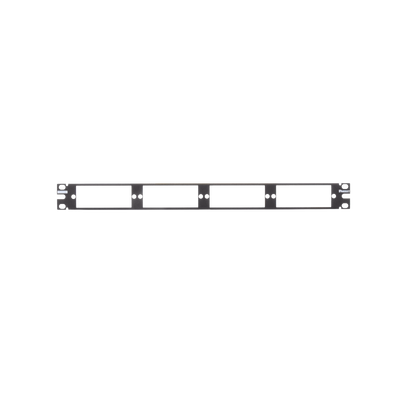 Patch Panel de Fibra Óptica, Para 4 Placas Acopladoras FAP o FMP, Color Negro, 1UR