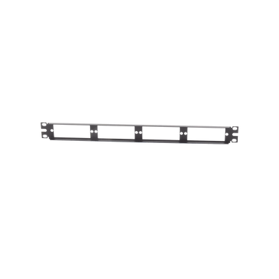 Patch Panel de Fibra Óptica, Para 4 Placas Acopladoras FAP o FMP, Color Negro, 1UR