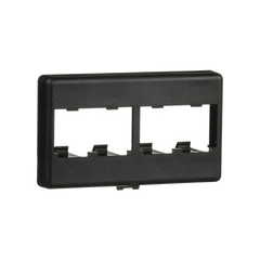 Placa de Mobiliario Modular Estándar, Salidas Para 4 Puertos Mini-Com, Color Negro
