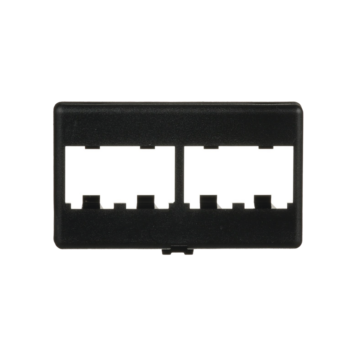 Placa de Mobiliario Modular Estándar, Salidas Para 4 Puertos Mini-Com, Color Negro