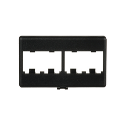 Placa de Mobiliario Modular Estándar, Salidas Para 4 Puertos Mini-Com, Color Negro