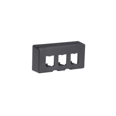 Placa de Mobiliario Modular Estándar, Salidas Para 3 Puertos Mini-Com, Color Negro