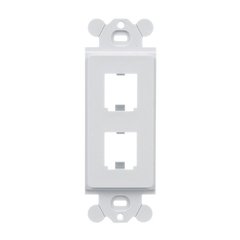 Marco de Módulo Dúplex, Para Placas Frontales Estándar GFCI, Acepta 2 Módulos Mini-Com, Color Blanco