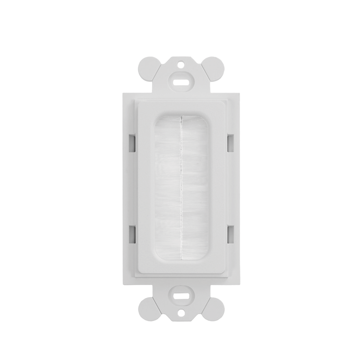 Placa de Pared Pasacables Tipo Cepillo, Estándar GFCI, Material ABS, Color Blanco