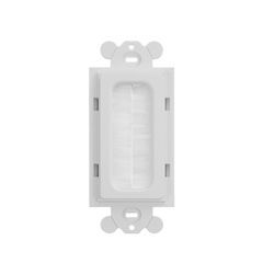 Placa de Pared Pasacables Tipo Cepillo, Estándar GFCI, Material ABS, Color Blanco