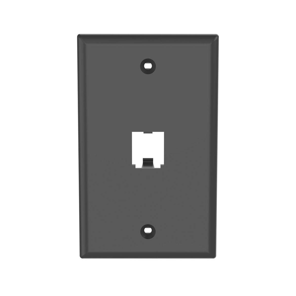 Placa de Pared Vertical Clásica, Salida Para 1 Puerto Mini-Com, Color Negro