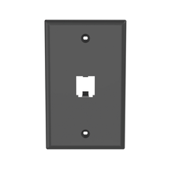 Placa de Pared Vertical Clásica, Salida Para 1 Puerto Mini-Com, Color Negro
