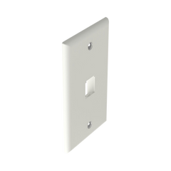 Placa de Pared Vertical Clásica, Salida Para 1 Puerto Mini-Com, Color Blanco Mate