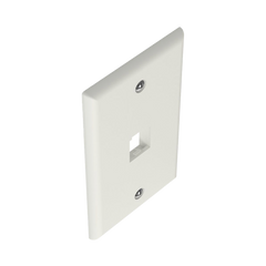 Placa de Pared Vertical Clásica, Salida Para 1 Puerto Mini-Com, Color Blanco Mate