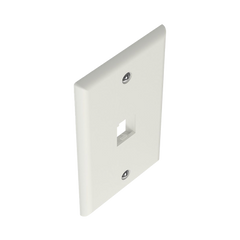 Placa de Pared Vertical Clásica, Salida Para 1 Puerto Mini-Com, Color Blanco Mate