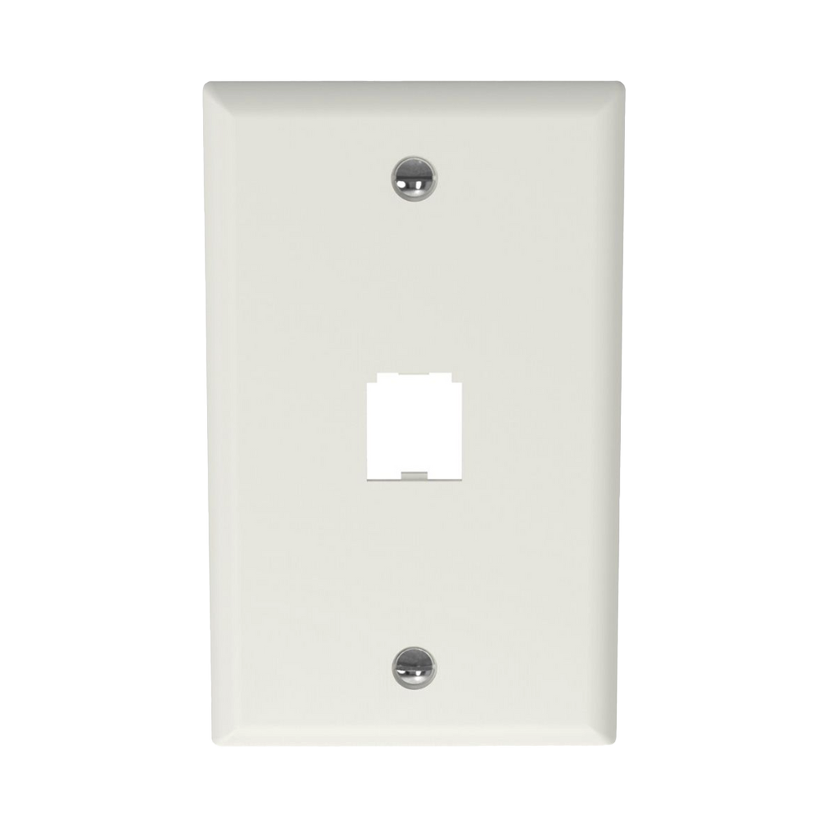 Placa de Pared Vertical Clásica, Salida Para 1 Puerto Mini-Com, Color Blanco Mate