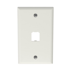 Placa de Pared Vertical Clásica, Salida Para 1 Puerto Mini-Com, Color Blanco Mate