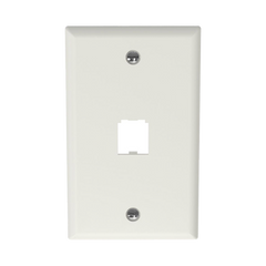 Placa de Pared Vertical Clásica, Salida Para 1 Puerto Mini-Com, Color Blanco Mate