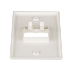 Placa de Pared Vertical Clásica, Salida Para 2 Puertos Mini-Com, Color Blanco Mate