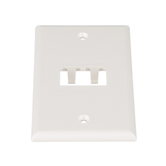 Placa de Pared Vertical Clásica, Salida Para 2 Puertos Mini-Com, Color Blanco Mate