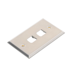 Placa de Pared Vertical, de Acero Inoxidable, Salida Para 2 Puertos Mini-Com