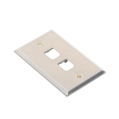 Placa de Pared Vertical, de Acero Inoxidable, Salida Para 2 Puertos Mini-Com