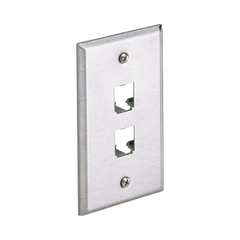 Placa de Pared Vertical, de Acero Inoxidable, Salida Para 2 Puertos Mini-Com