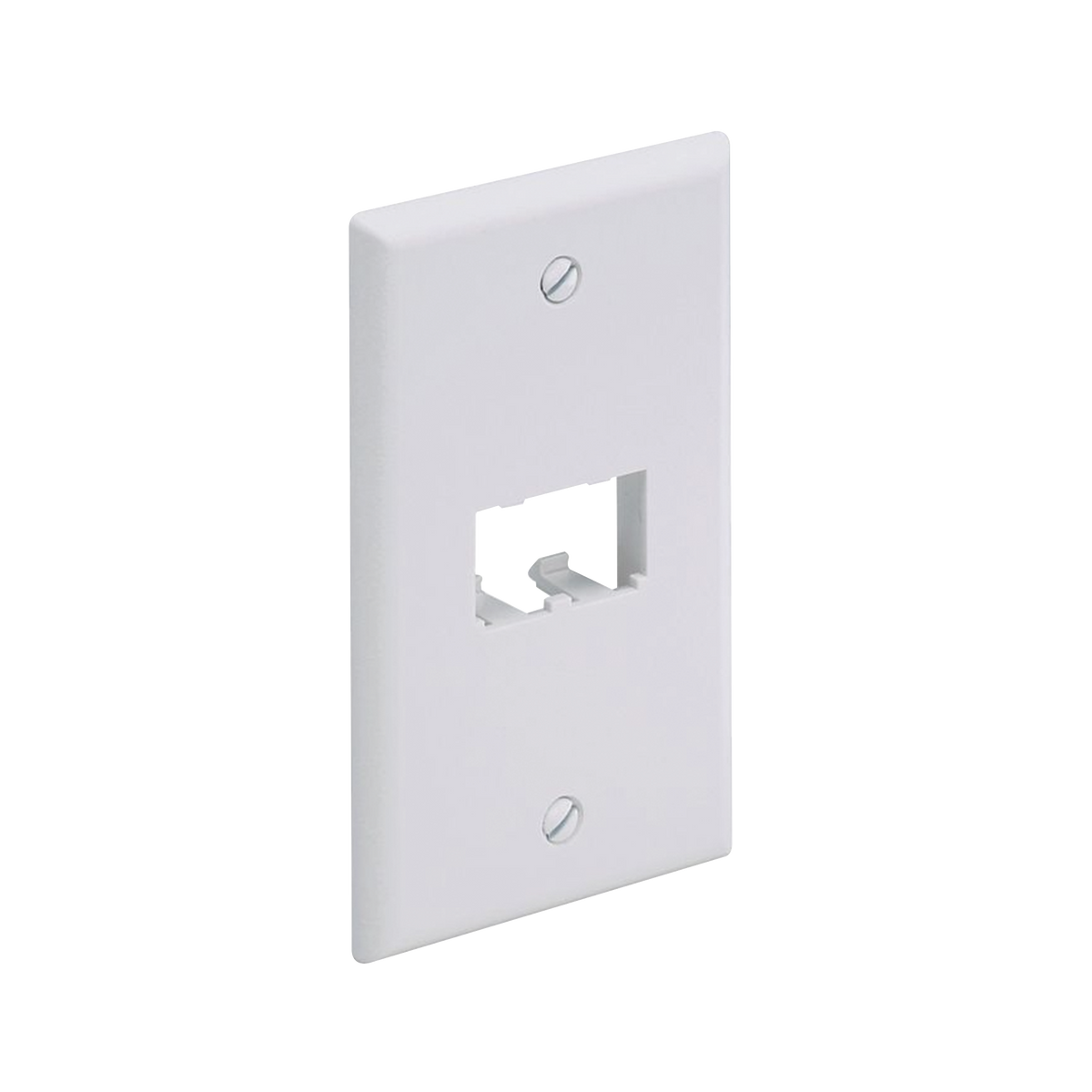 Placa de Pared Vertical Clásica, Salida Para 2 Puertos Mini-Com, Color Blanco