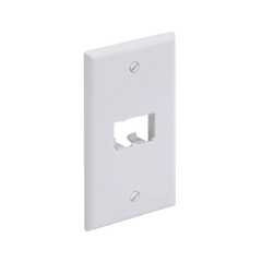 Placa de Pared Vertical Clásica, Salida Para 2 Puertos Mini-Com, Color Blanco