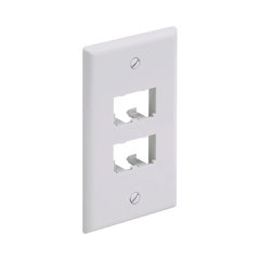 Placa de Pared Vertical Clásica, Salida Para 4 Puertos Mini-Com, Color Blanco Mate