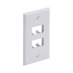 Placa de Pared Vertical Clásica, Salida Para 4 Puertos Mini-Com, Color Blanco Mate