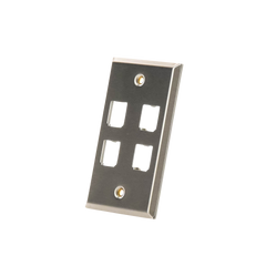 Placa de Pared Vertical, de Acero Inoxidable, Salida Para 4 Puertos Mini-Com