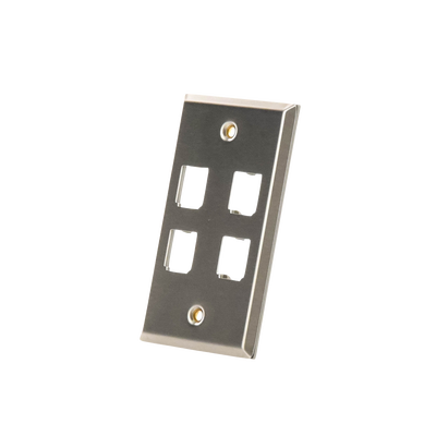 Placa de Pared Vertical, de Acero Inoxidable, Salida Para 4 Puertos Mini-Com