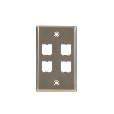 Placa de Pared Vertical, de Acero Inoxidable, Salida Para 4 Puertos Mini-Com