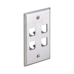 Placa de Pared Vertical, de Acero Inoxidable, Salida Para 4 Puertos Mini-Com