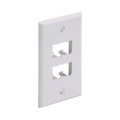 Placa de Pared Vertical Clásica, Salida Para 4 Puertos Mini-Com, Color Blanco