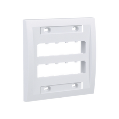 Placa de Pared Vertical Ejecutiva, Salida Para 10 Puertos Mini-Com, Con Espacios Para Etiquetas, Color Blanco