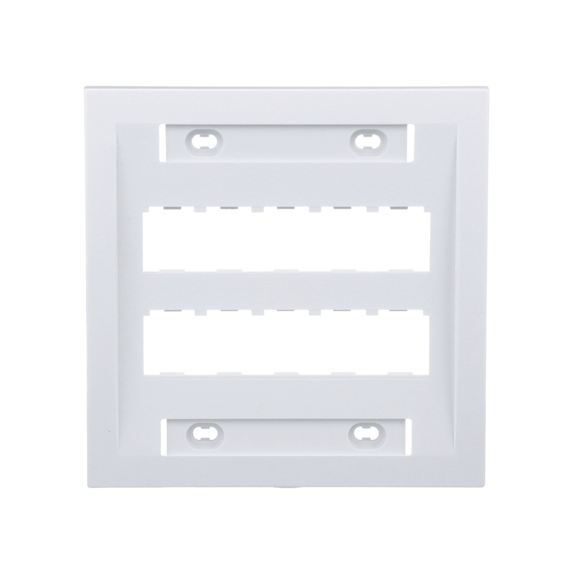 Placa de Pared Vertical Ejecutiva, Salida Para 10 Puertos Mini-Com, Con Espacios Para Etiquetas, Color Blanco