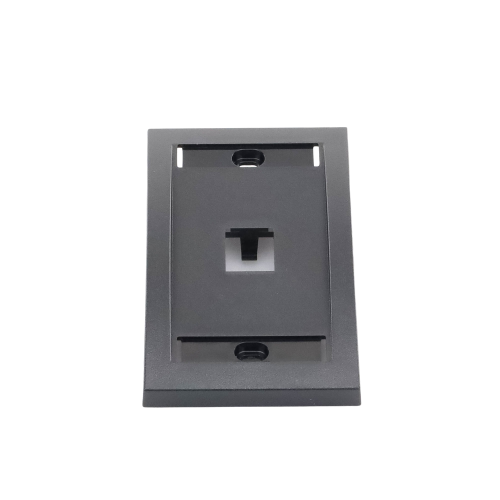 Placa de Pared Vertical Ejecutiva, Salida de 1 Puerto Mini-Com, Con Espacios Para Etiquetas, Color Negro