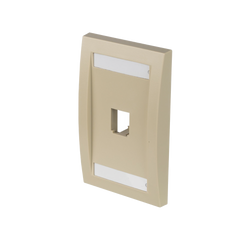 Placa de Pared Vertical Ejecutiva, Salida Para 1 Puerto Mini-Com, Con Espacios Para Etiquetas, Color Marfil